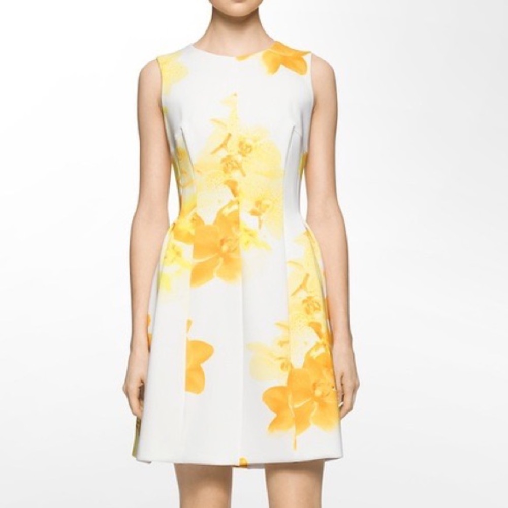 Yellow Floral Calvin Klein Dress
